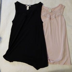 TWO H&M lovely lace tanks